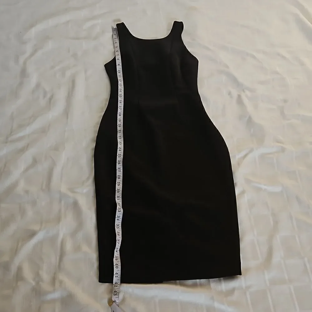 HP Marciano Cocktail Bodycon Midi  Dress With Sheer Back Small Black - Picture 7 of 16